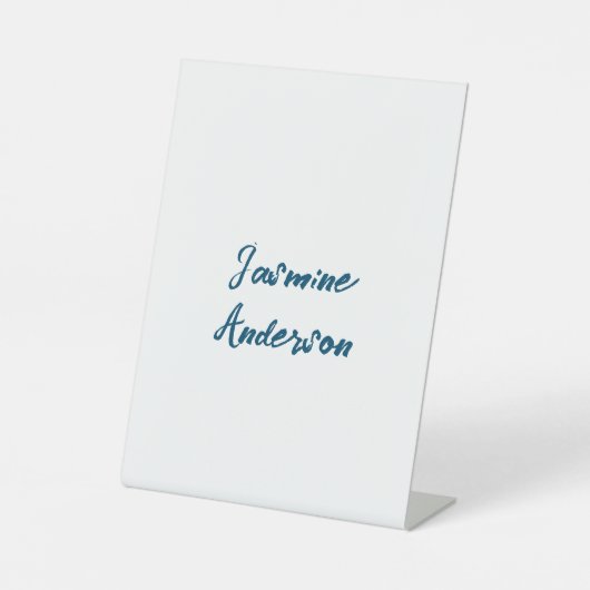 Vet Moderne Minimalistische Oceaan Blauwe Kleur Reclamebord Met Voetstuk (Voorkant)