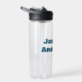 Vet Moderne Minimalistische Oceaan Blauwe Kleur Waterfles (Rechts)