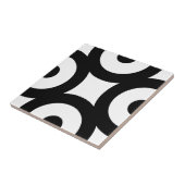 Vet Moderne originele cirkels Stip zwart-wit Tegeltje (Zijkant)