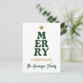 Vet Moderne Prettig Kerstfeest Briefkaart (Staand voorkant)