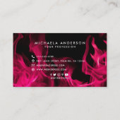 Vet Moderne Roze Vlammen Sociale Iconen Visitekaartje (Achterkant)