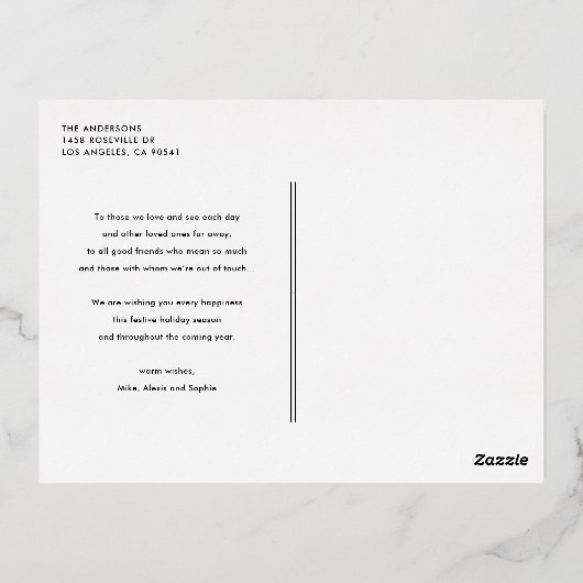 Vet Moderne Typografie Sage Groen Vrolijk Kerstfee Folie Feestdagen Briefkaart (Achterkant)