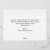 Vet Moderne Typografie Zwart Happy Halloween Folie Feestdagenkaart (Achterkant)