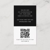 Vet moderne zwarte en witte foto logo QR-code Visitekaartje (Achterkant)