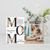 Vet MOM Zwart Boho Bloemen Foto Moederdag Kaart (Staand voorkant)