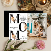 Vet MOM Zwart Boho Bloemen Foto Moederdag Kaart
