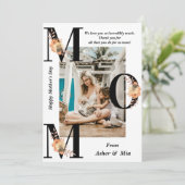 Vet MOM Zwart Typografie Foto Moederdag Kaart (Staand voorkant)