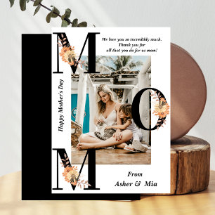 Vet MOM Zwart Typografie Foto Moederdag Kaart