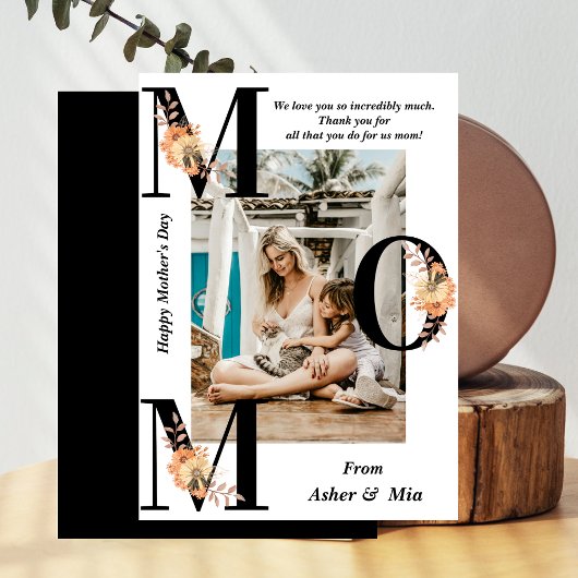 Vet MOM Zwart Typografie Foto Moederdag Kaart