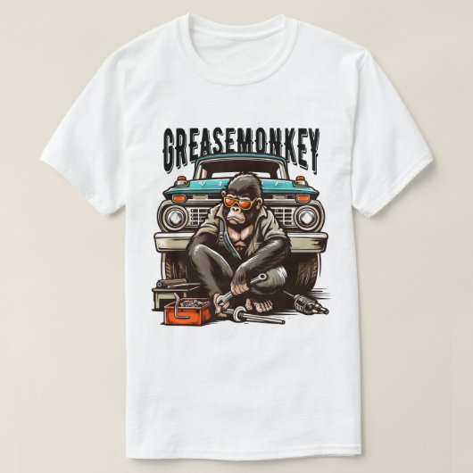 Vet Monkey Fixing  Truck | Mechanisch geschenk T-shirt (Design voorkant)
