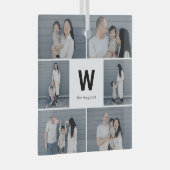 Vet Monogram Bewerkbare Kleur Aangepaste Foto Orna Glas Ornament (Voorkant Rechts)