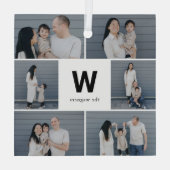 Vet Monogram Bewerkbare Kleur Aangepaste Foto Orna Glas Ornament (Achterkant)