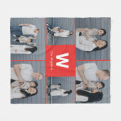 Vet Monogram Bewerkbare Kleur Custom Photo Blanket Fleece Deken (Voorkant (Horizontaal))
