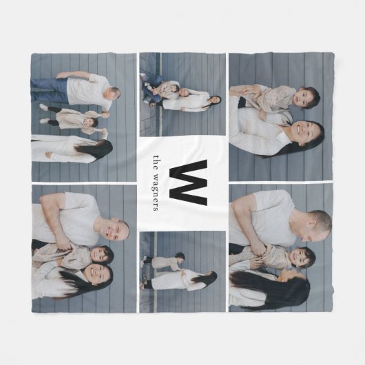 Vet Monogram Bewerkbare Kleur Custom Photo Blanket Fleece Deken (Voorkant (Horizontaal))