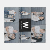 Vet Monogram Bewerkbare Kleur Custom Photo Blanket Fleece Deken (Voorkant (Horizontaal))