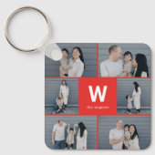 Vet Monogram Bewerkbare Kleur Custom Photo Sleutel Sleutelhanger (Voorkant)