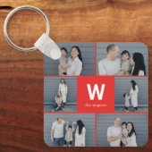 Vet Monogram Bewerkbare Kleur Custom Photo Sleutel Sleutelhanger (Voorkant)