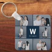 Vet Monogram Bewerkbare Kleur Custom Photo Sleutel Sleutelhanger (Voorkant)