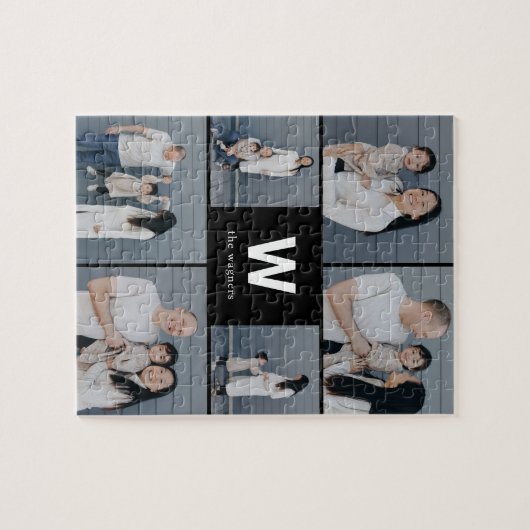 Vet Monogram Bewerkbare Kleur Fotocollage Puzzel Legpuzzel (Horizontaal)