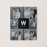 Vet Monogram Bewerkbare Kleur Fotocollage Puzzel Legpuzzel<br><div class="desc">Fotogeschenken maken de beste cadeautjes! Eenvoudig aangepast met jouw tekst en/of foto('s) voor een aangepast uiterlijk. Ontworpen door: Berry Berry Sweet. Uitzicht meer design op www.berryberrysweet.com</div>