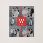 Vet Monogram Bewerkbare Kleur Fotocollage Puzzel Legpuzzel<br><div class="desc">Fotogeschenken maken de beste cadeautjes! Eenvoudig aangepast met jouw tekst en/of foto('s) voor een aangepast uiterlijk. Ontworpen door: Berry Berry Sweet. Uitzicht meer design op www.berryberrysweet.com</div>