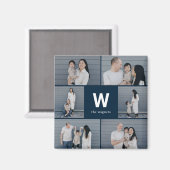 Vet Monogram Bewerkbare Kleur Moderne Fotomagneet Magneet (Voorkant / Achterkant)