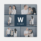 Vet Monogram Bewerkbare Kleur Moderne Fotomagneet Magneet (Voorkant)