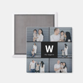 Vet Monogram Bewerkbare Kleur Moderne Fotomagneet Magneet (Voorkant / Achterkant)