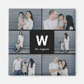 Vet Monogram Bewerkbare Kleur Moderne Fotomagneet Magneet (Voorkant)