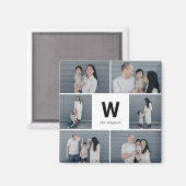 Vet Monogram Bewerkbare Kleur Moderne Fotomagneet Magneet (Voorkant / Achterkant)