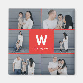 Vet Monogram Bewerkbare Kleur Moderne Fotomagneet Magneet (Voorkant)