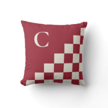 Vet Monogram Bourgogne Rode Crème geometrisch patr