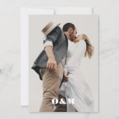 Vet Monogram Casual Foto Bruiloft Kaart (Achterkant)