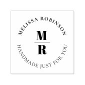 Vet Monogram Chique Handgemaakte Cirkel Tekst Zelfinktende Stempel (Design)