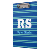 Vet monogram en naam, Lt. Blauwgroen lijnen op die Klembord (Links)