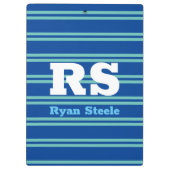 Vet monogram en naam, Lt. Blauwgroen lijnen op die Klembord (Achterkant)