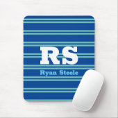 Vet monogram en naam, Lt. Blauwgroen lijnen op die Muismat (Met muis)