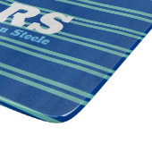 Vet monogram en naam, Lt. Blauwgroen lijnen op die Snijplank (Hoek)