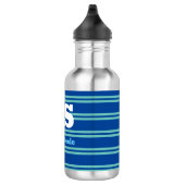 Vet monogram en naam, Lt. Blauwgroen lijnen op die Waterfles (Rechts)