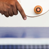 Vet monogram en tekst | Zwart wit Oranje en blauw Pingpongbal (Peddel)