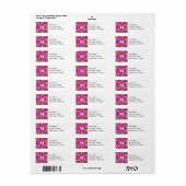 Vet Monogram Funky Patroon Hot Pink Design Etiket (Full Sheet)