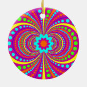 Vet Monogram Funky Patroon Hot Pink Design Keramisch Ornament (Achterkant)