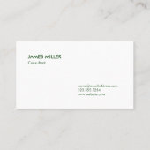 Vet Monogram Groen Wit Buffel Plaid Patroon Visitekaartje (Achterkant)