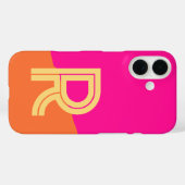 Vet Monogram Heet Roze Oranje Case-Mate iPhone Case (Achterkant (horizontaal))