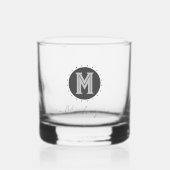 Vet Monogram Initiaal Aangepast Whisky Glas (Voorkant)