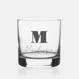 Vet Monogram Initiaal Fancy Script Custom Whiskey Whisky Glas