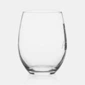 Vet Monogram Initiaal Fancy Script Wijnglas Zonder Voet (Rechts)