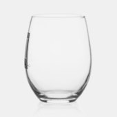 Vet Monogram Initiaal Fancy Script Wijnglas Zonder Voet (Links)