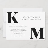 Vet Monogram Initialen Minimale QR Code Wedding Kaart (Voorkant)