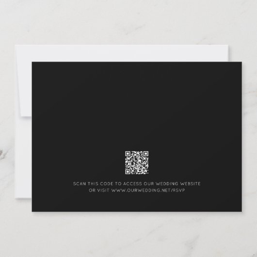 Vet Monogram Initialen Minimale QR Code Wedding Kaart (Achterkant)